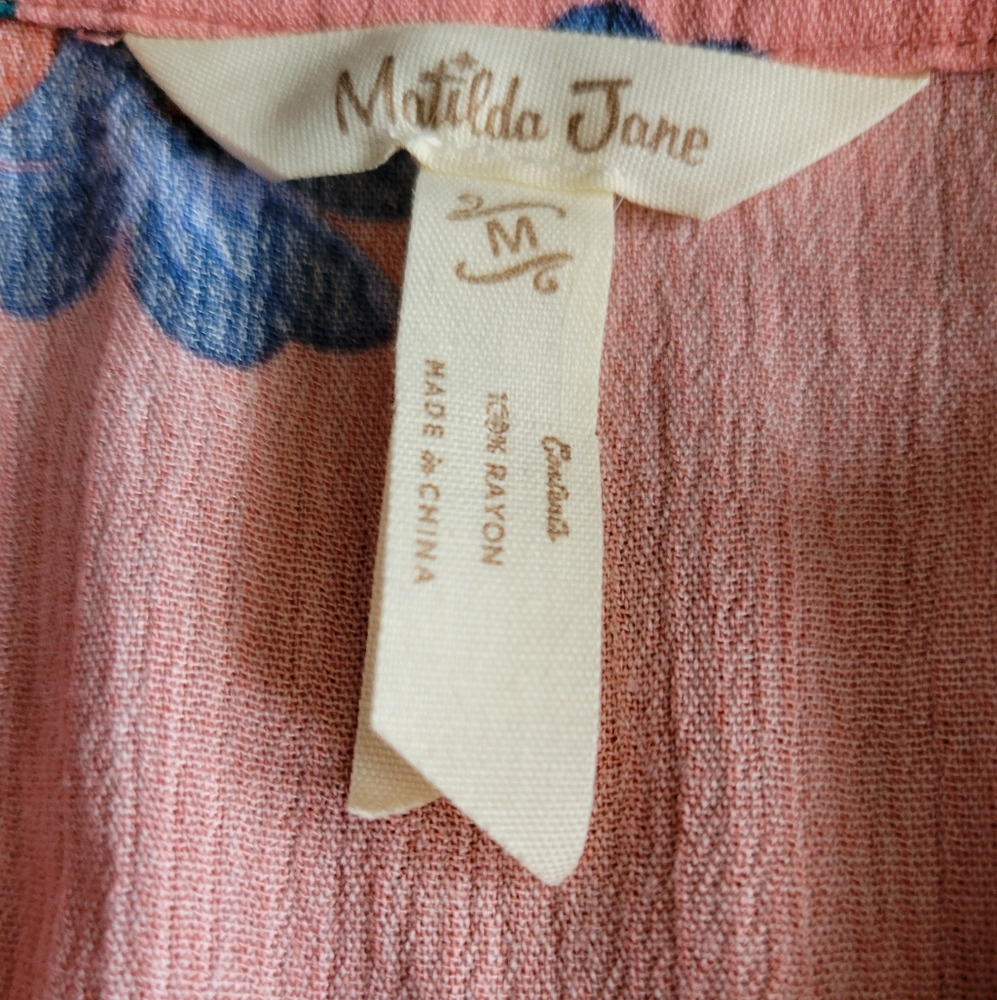 Matilda Jane Coral Floral Long Sleeve Dress Size Med - Picture 4 of 6